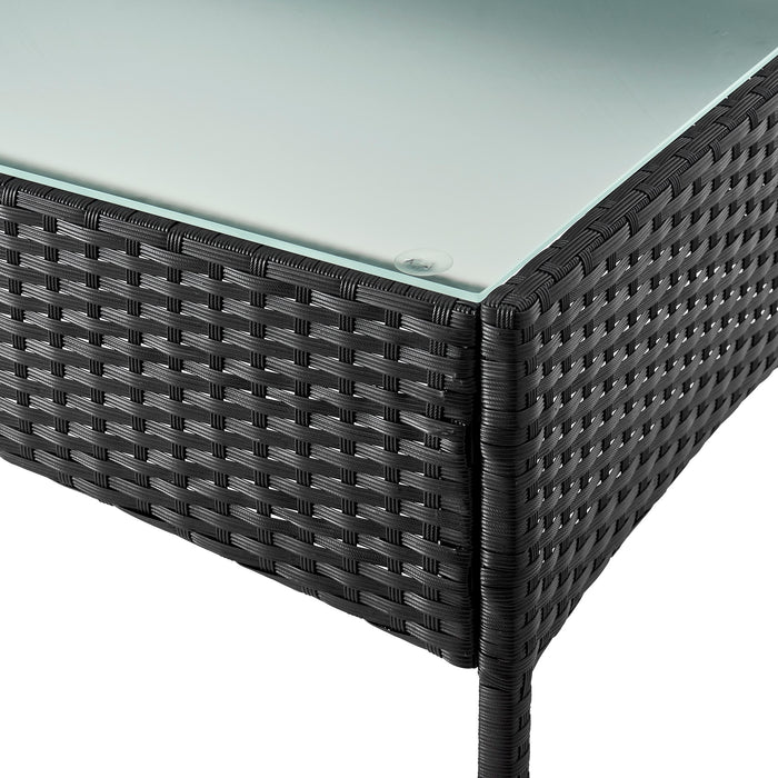 Ensemble de conversation Imperia de Manhattan Comfort 4 pièces en acier et en rotin pour la terrasse - crème