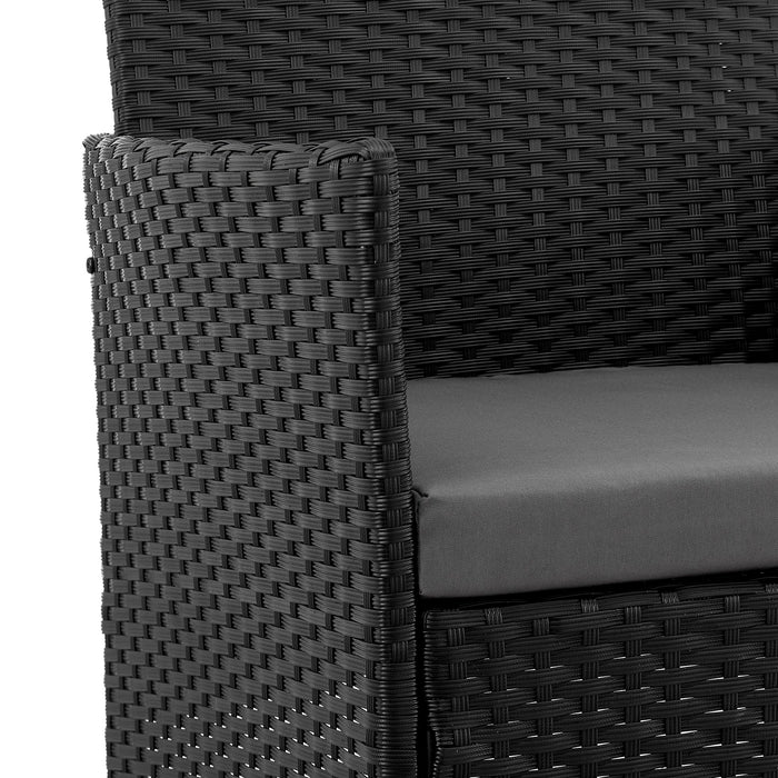 Ensemble de conversation Imperia de Manhattan Comfort 4 pièces en acier et en rotin avec coussins pour la terrasse - gris