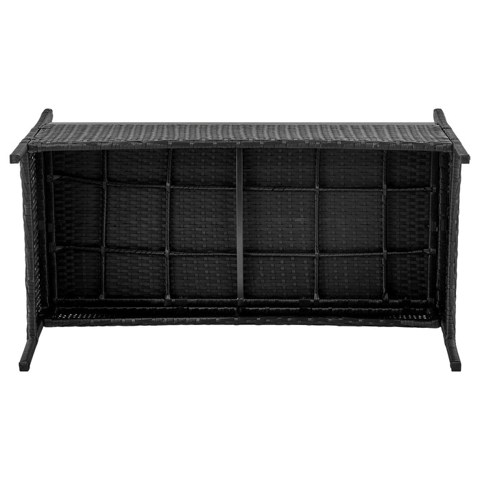 Ensemble de conversation Imperia de Manhattan Comfort 4 pièces en acier et en rotin avec coussins pour la terrasse - gris