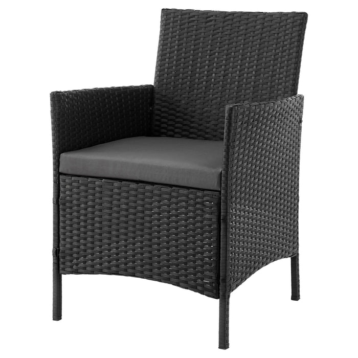 Ensemble de conversation Imperia de Manhattan Comfort 4 pièces en acier et en rotin avec coussins pour la terrasse - gris