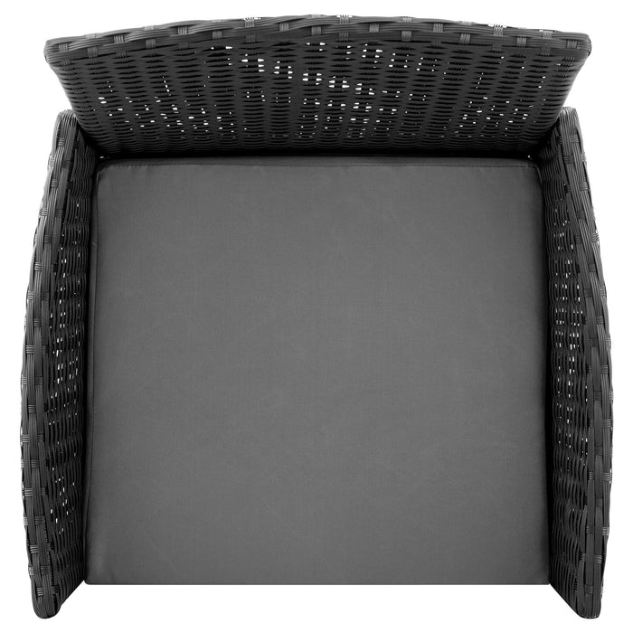 Ensemble de conversation Imperia de Manhattan Comfort 4 pièces en acier et en rotin avec coussins pour la terrasse - gris