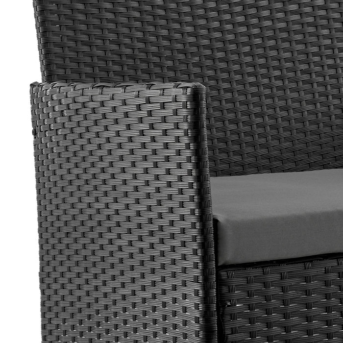 Ensemble de conversation Imperia de Manhattan Comfort 4 pièces en acier et en rotin avec coussins pour la terrasse - gris