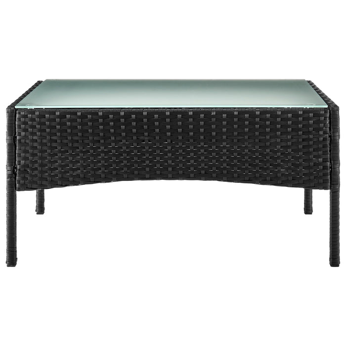 Ensemble de conversation Imperia de Manhattan Comfort 4 pièces en acier et en rotin avec coussins pour la terrasse - gris