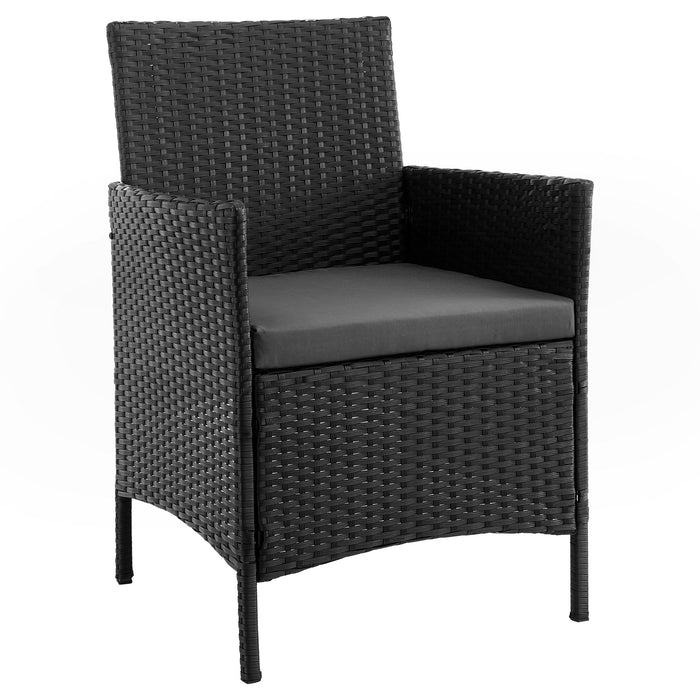 Ensemble de conversation Imperia de Manhattan Comfort 4 pièces en acier et en rotin avec coussins pour la terrasse - gris
