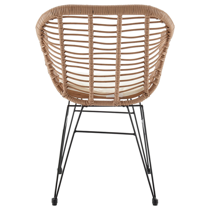 Ensemble de conversation Antibes 1.0 de Manhattan Comfort 3 pièces en acier et en rotin pour la terrasse - crème