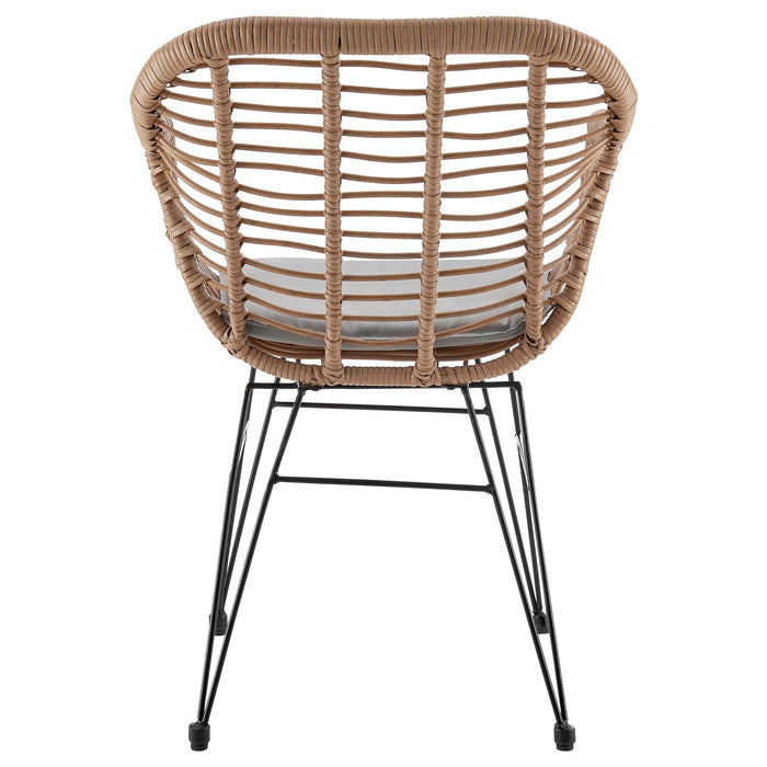 Ensemble de conversation Antibes 1.0 de Manhattan Comfort 3 pièces en acier et en rotin pour la terrasse - gris