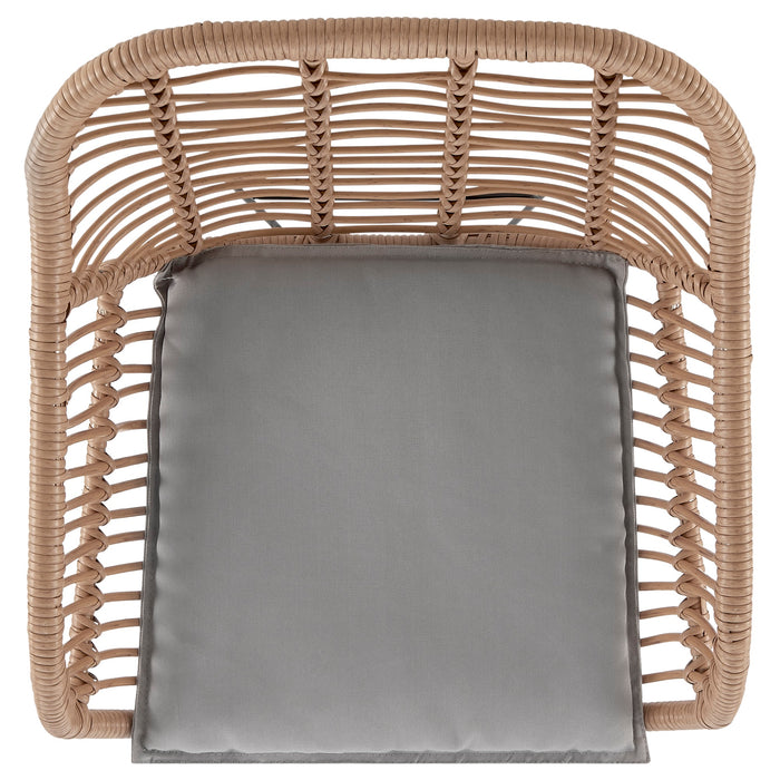 Ensemble de conversation Antibes 1.0 de Manhattan Comfort 3 pièces en acier et en rotin pour la terrasse - gris