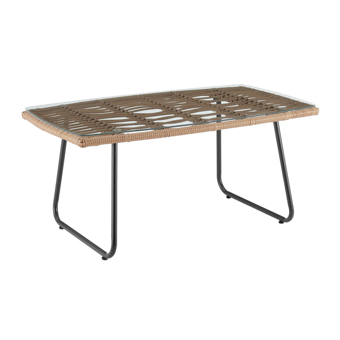 Ensemble de conversation Antibes 2.0 de Manhattan Comfort 4 pièces en acier et en rotin pour la terrasse - gris