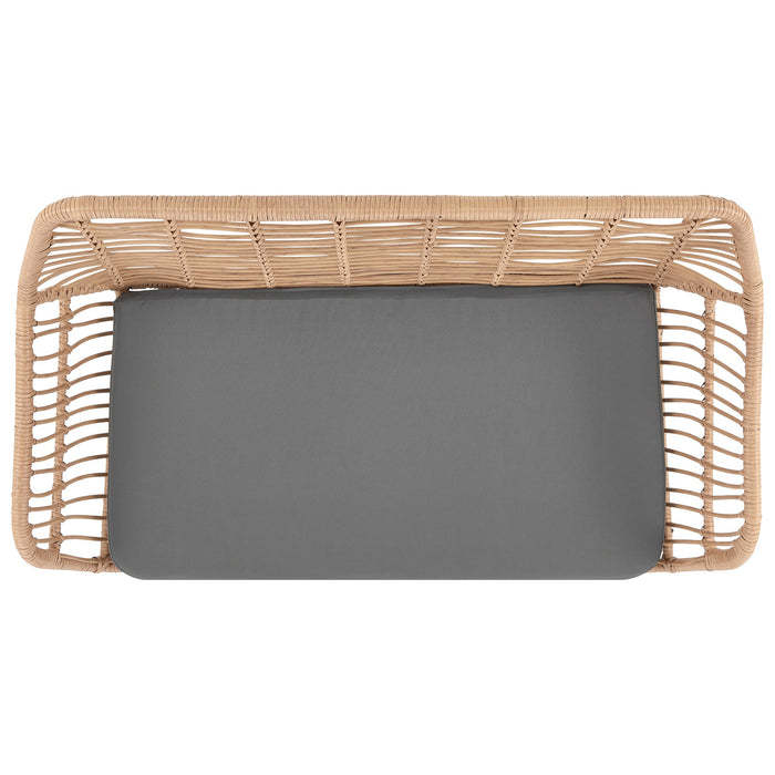 Ensemble de conversation Antibes 2.0 de Manhattan Comfort 4 pièces en acier et en rotin pour la terrasse - gris