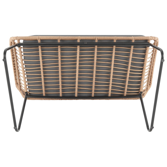 Ensemble de conversation Antibes 2.0 de Manhattan Comfort 4 pièces en acier et en rotin pour la terrasse - gris