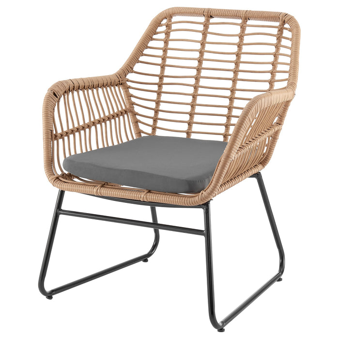 Ensemble de conversation Antibes 2.0 de Manhattan Comfort 4 pièces en acier et en rotin pour la terrasse - gris