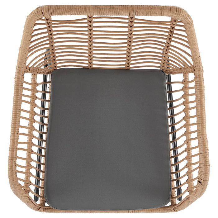 Ensemble de conversation Antibes 2.0 de Manhattan Comfort 4 pièces en acier et en rotin pour la terrasse - gris