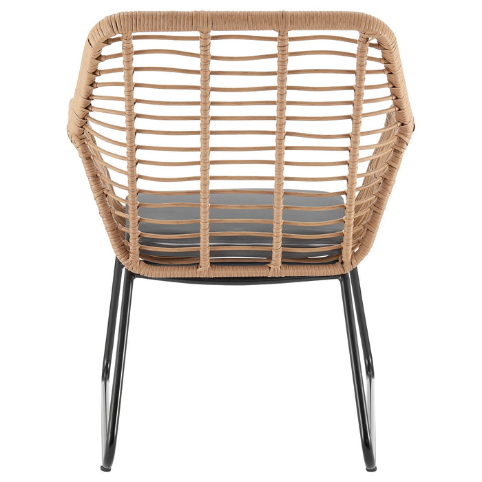 Ensemble de conversation Antibes 2.0 de Manhattan Comfort 4 pièces en acier et en rotin pour la terrasse - gris