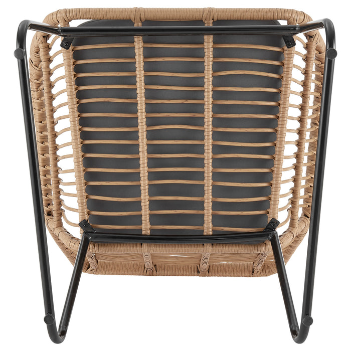 Ensemble de conversation Antibes 2.0 de Manhattan Comfort 4 pièces en acier et en rotin pour la terrasse - gris