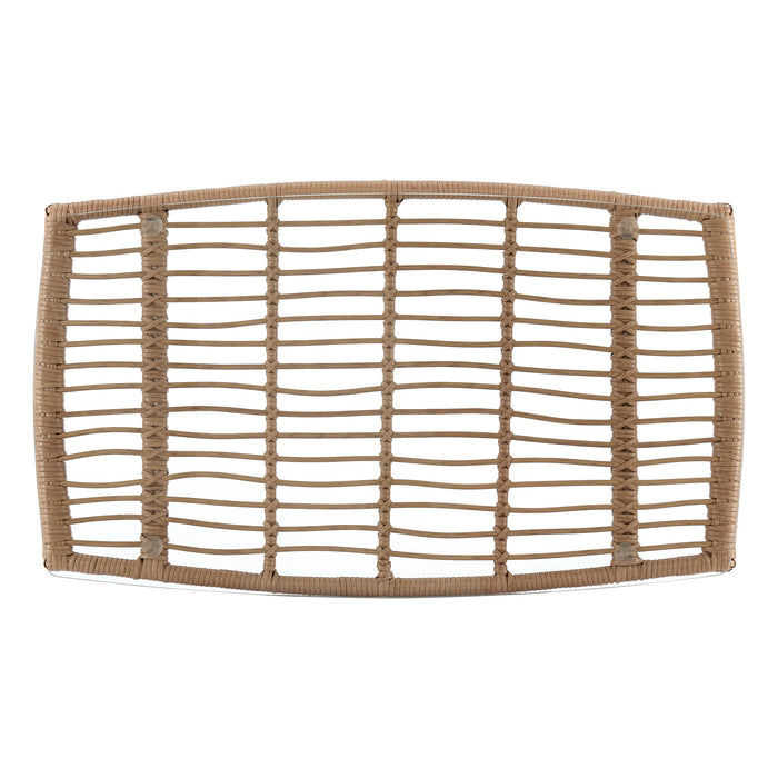 Ensemble de conversation Antibes 2.0 de Manhattan Comfort 4 pièces en acier et en rotin pour la terrasse - gris