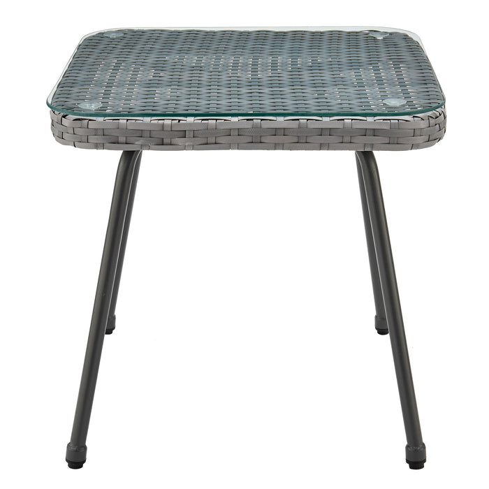 Ensemble de conversation Cannes de Manhattan Comfort 3 pièces en corde et en osier pour la terrasse - crème