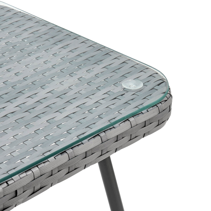 Ensemble de conversation Cannes de Manhattan Comfort 3 pièces en corde et en osier pour la terrasse - crème