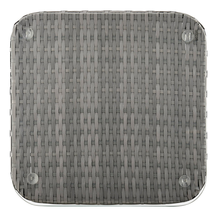 Ensemble de conversation Cannes de Manhattan Comfort 3 pièces en corde et en osier pour la terrasse - crème