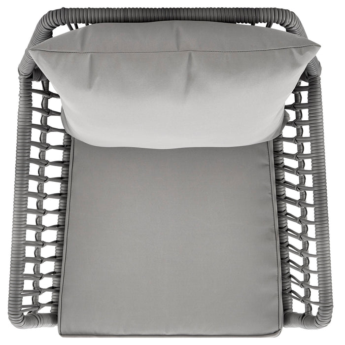 Ensemble de conversation Cannes de Manhattan Comfort 3 pièces en corde et en osier pour la terrasse - gris