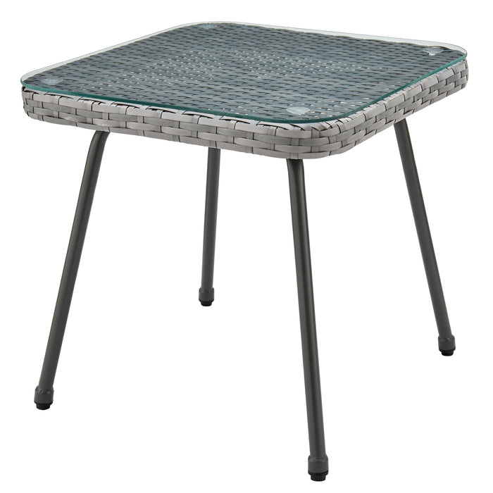 Ensemble de conversation Cannes de Manhattan Comfort 3 pièces en corde et en osier pour la terrasse - gris