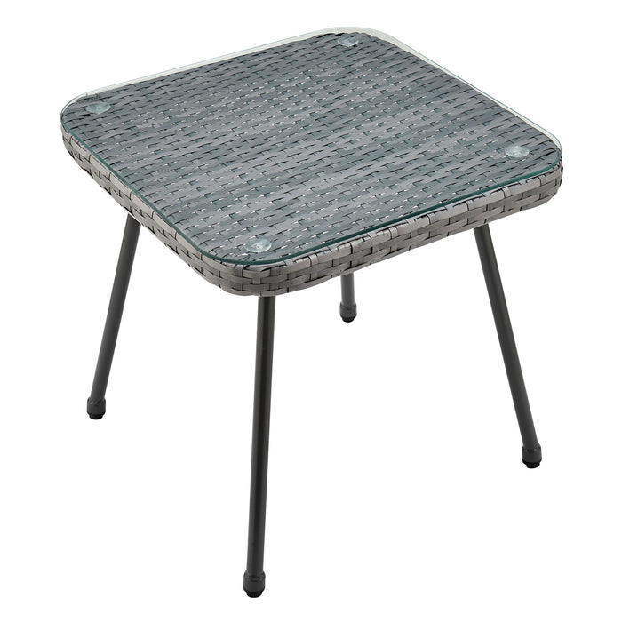 Ensemble de conversation Cannes de Manhattan Comfort 3 pièces en corde et en osier pour la terrasse - gris