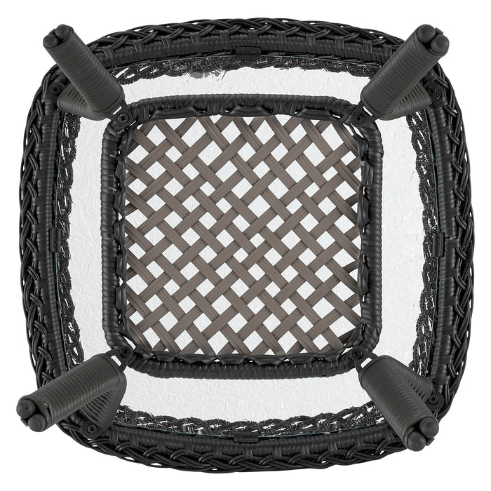 Ensemble de conversation pivotant Fruttuo de Manhattan Comfort 3 pièces en acier et en rotin pour la terrasse - gris