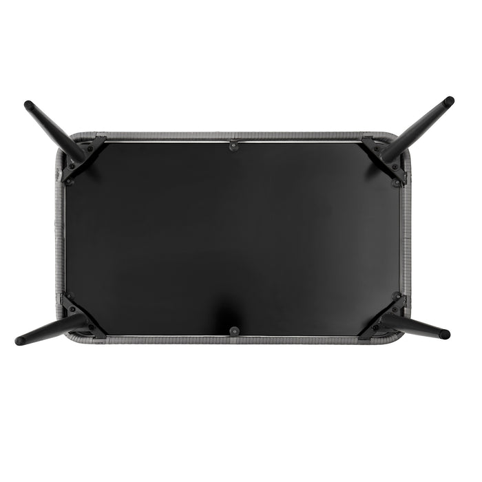 Ensemble de conversation Portofino de Manhattan Comfort 4 pièces en corde et en osier avec coussins pour la terrasse - crème