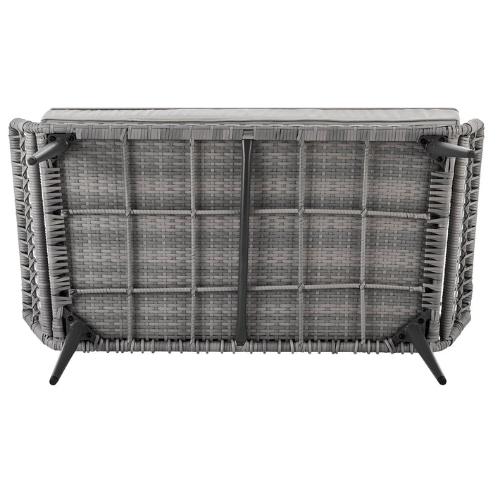 Ensemble de conversation Portofino de Manhattan Comfort 4 pièces en corde et en osier pour la terrasse - gris