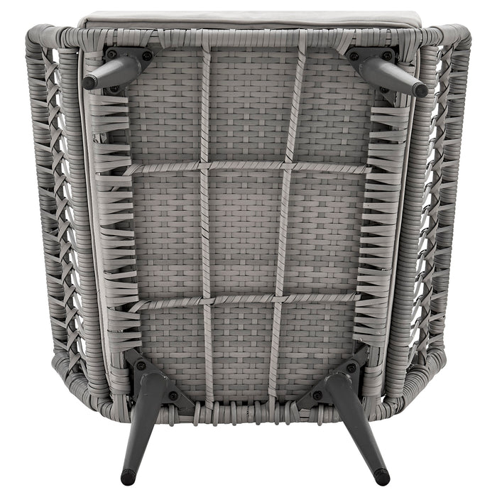 Ensemble de conversation Portofino de Manhattan Comfort 4 pièces en corde et en osier pour la terrasse - gris