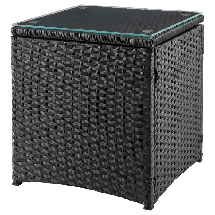 Ensemble de conversation Imperia de Manhattan Comfort 3 pièces en acier et en rotin pour la terrasse - crème