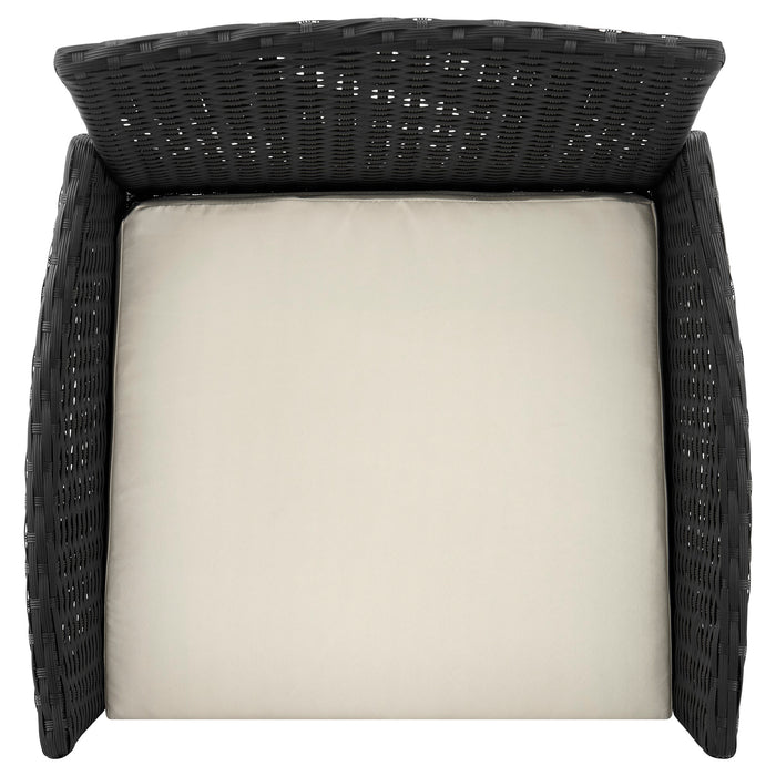 Ensemble de conversation Imperia de Manhattan Comfort 3 pièces en acier et en rotin pour la terrasse - crème