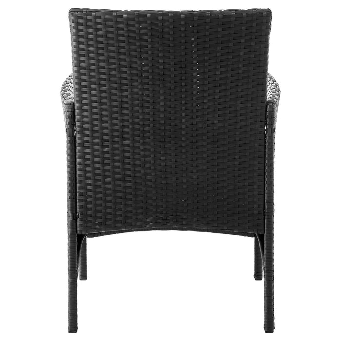 Ensemble de conversation Imperia de Manhattan Comfort 3 pièces en acier et en rotin pour la terrasse - crème