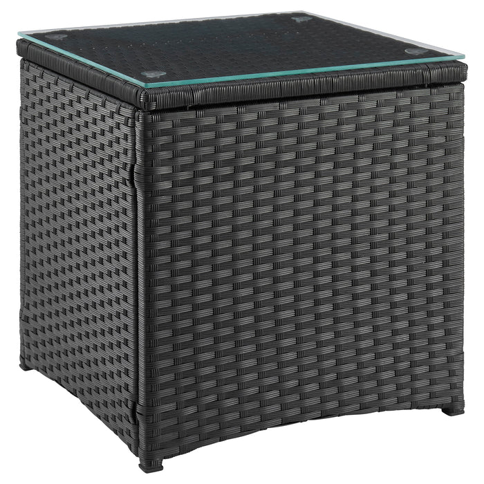 Ensemble de conversation Imperia de Manhattan Comfort 3 pièces en acier et en rotin pour la terrasse - crème