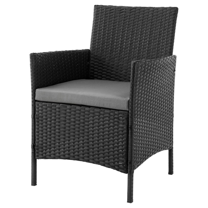 Ensemble de conversation Imperia de Manhattan Comfort 3 pièces en acier et en rotin pour la terrasse - gris