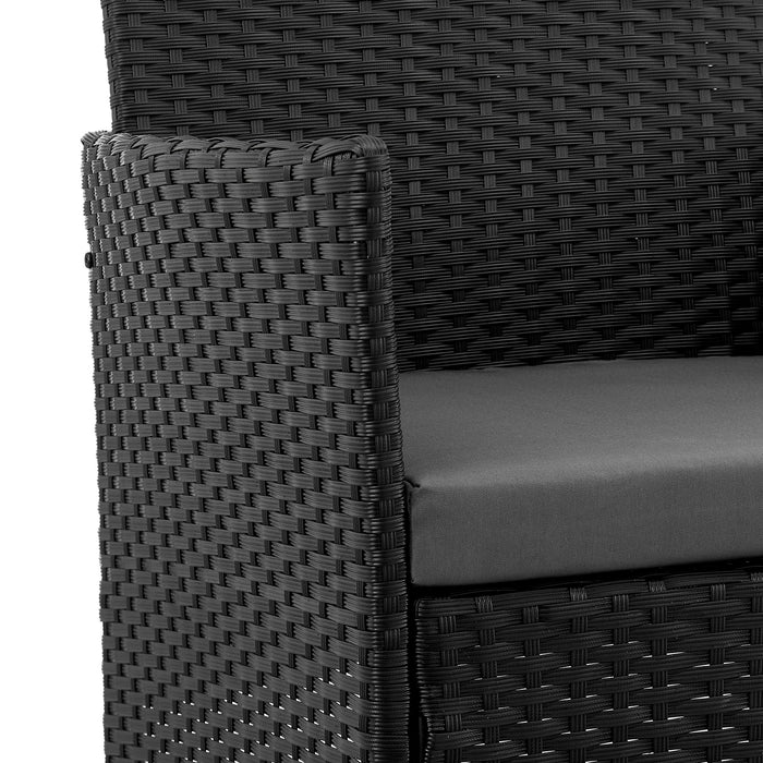 Ensemble de conversation Imperia de Manhattan Comfort 3 pièces en acier et en rotin pour la terrasse - gris