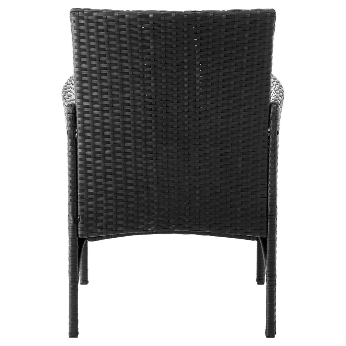 Ensemble de conversation Imperia de Manhattan Comfort 3 pièces en acier et en rotin pour la terrasse - gris