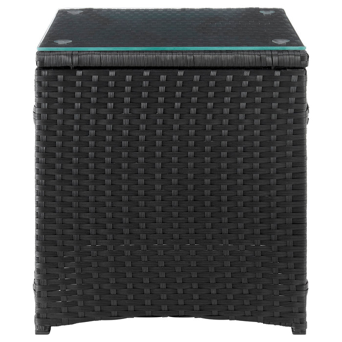 Ensemble de conversation Imperia de Manhattan Comfort 3 pièces en acier et en rotin pour la terrasse - gris