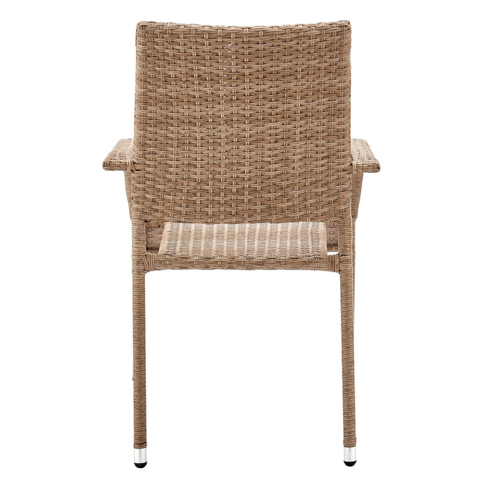 Chaise de coin-repas Genoa de Manhattan Comfort pour la terrasse - tressage tan