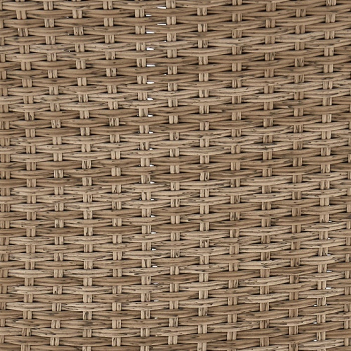 Table de coin-repas Genoa de Manhattan Comfort avec dessus en verre pour la terrasse - tressage tan naturel