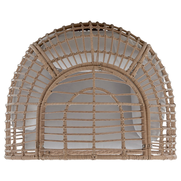 Fauteuil amovible en forme d’œuf Spezia de Manhattan Comfort en acier et en rotin avec coussins pour la terrasse et l’extérieur - gris