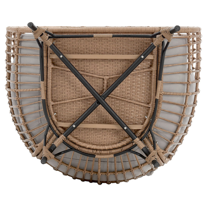 Fauteuil amovible en forme d’œuf Spezia de Manhattan Comfort en acier et en rotin avec coussins pour la terrasse et l’extérieur - gris