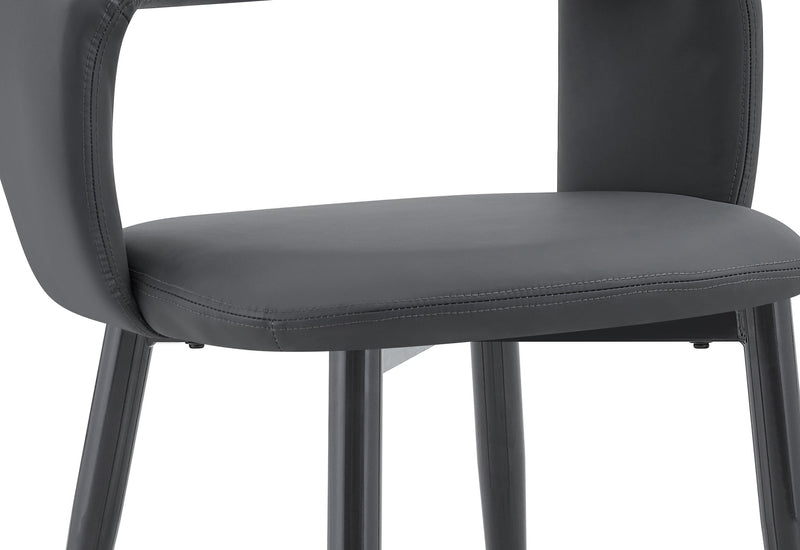Chaise de salle à manger Orion en tissu de cuir végétalien et en métal - anthracite