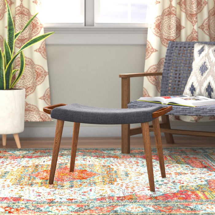 Pouf Geta de Manhattan Comfort - anthracite et noyer antique