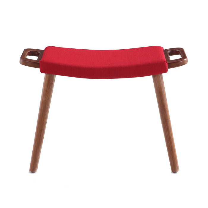 Pouf Geta de Manhattan Comfort - rouge et noyer antique