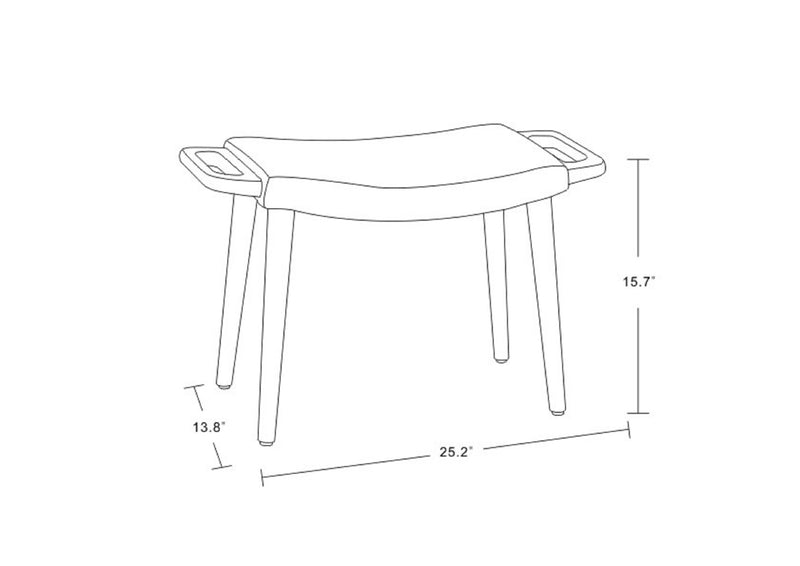 Pouf Geta de Manhattan Comfort - jaune et noyer antique