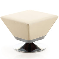 Pouf pivotant Diamond de Manhattan Comfort en chrome poli - tan