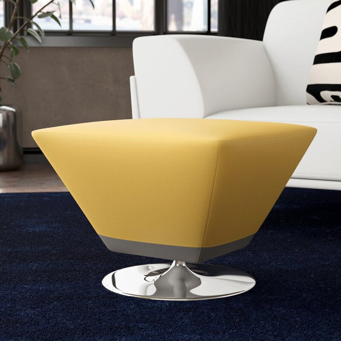 Pouf pivotant Diamond de Manhattan Comfort en chrome poli - jaune