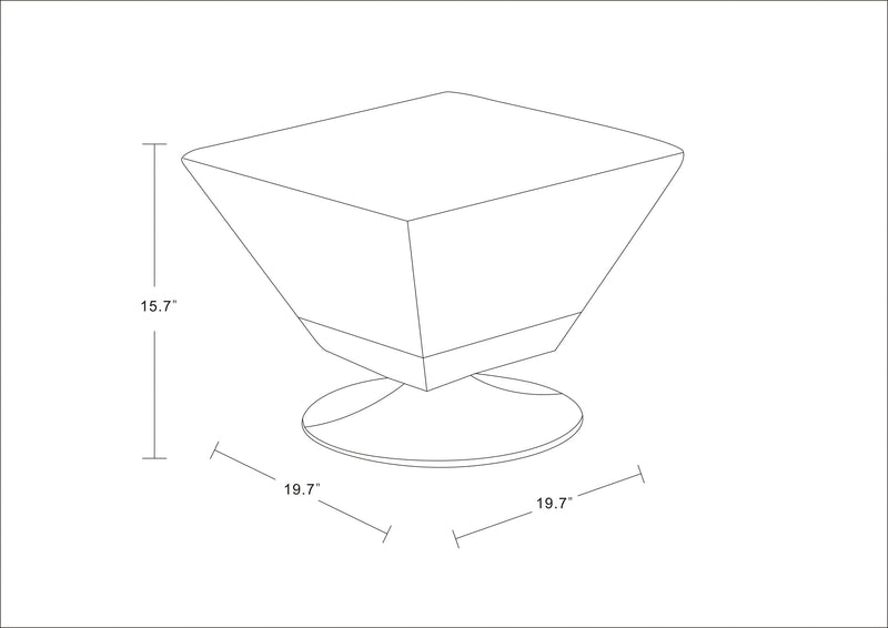 Pouf pivotant Diamond de Manhattan Comfort en chrome poli - jaune
