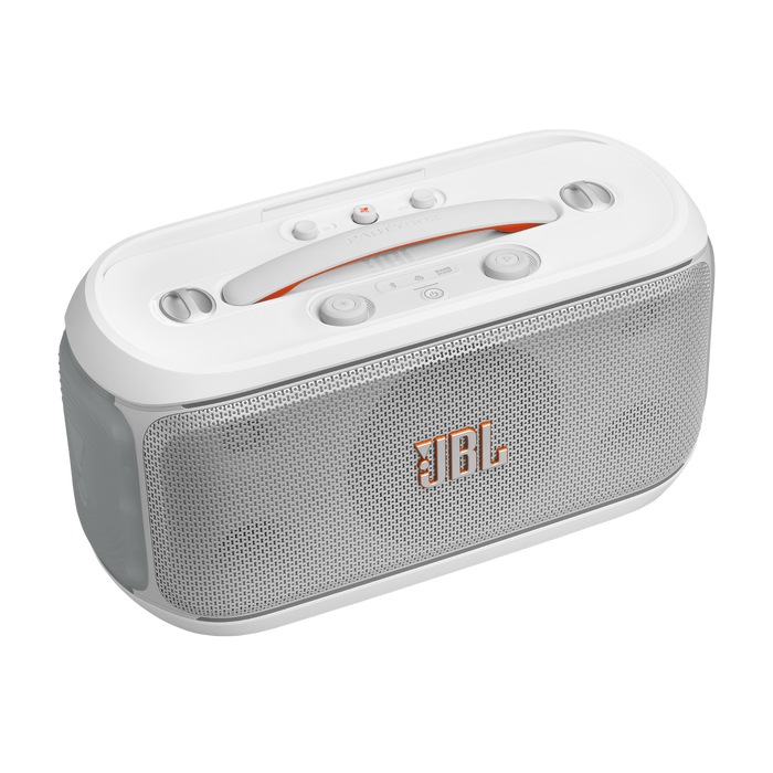 Haut-parleur de fête sans fil de 100 W PartyBox On-The-Go 2 Plus de JBL avec son JBL Pro (JBLPBOTG2PLWAM) - blanc