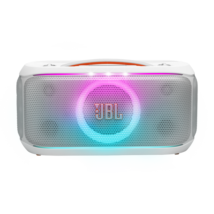 Haut-parleur de fête sans fil de 100 W PartyBox On-The-Go 2 Plus de JBL avec son JBL Pro (JBLPBOTG2PLWAM) - blanc